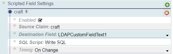 Scripted Field Settings